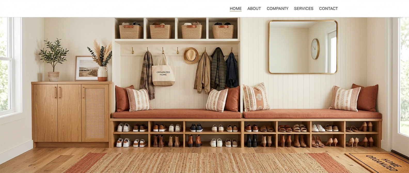 Organized home with shoe storage solutions